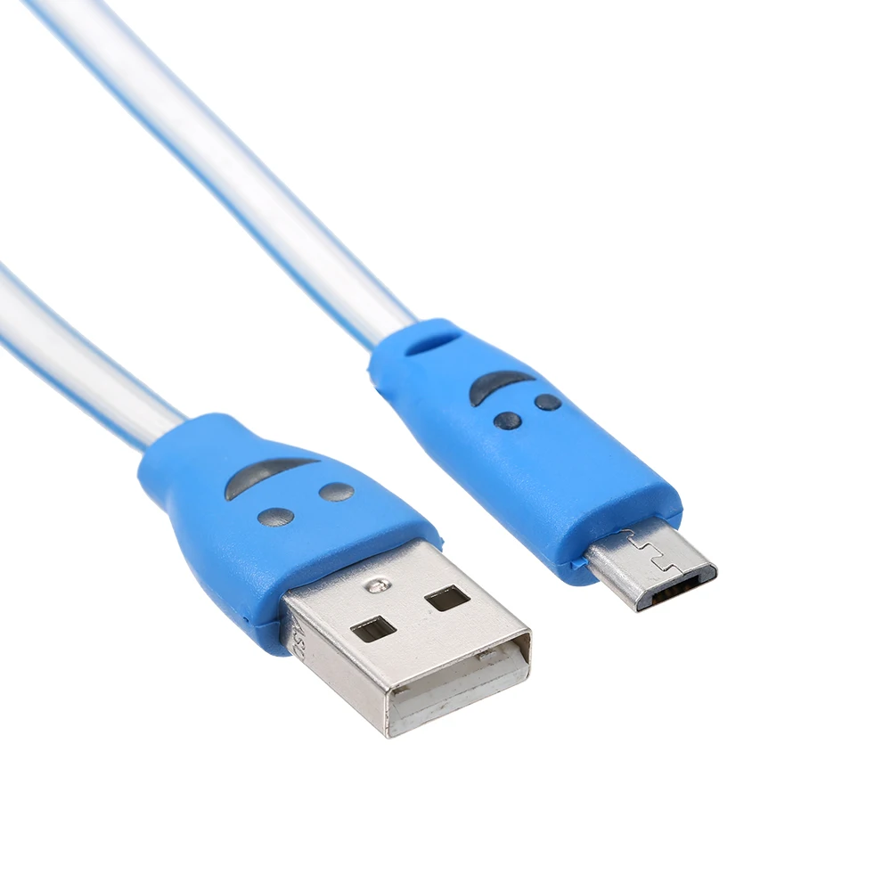 

Micro USB Charging Cable LED Lighting Noodle Cables Mobile Phone Data Cable Charger for Samsung 1M
