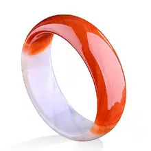 Натуральный агат красный и белый полосатый плоский браслет сертификат