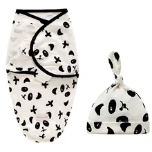 Одеяло для грудничков из Одеяло+ Кепки новорожденных спальный кокон с Обёрточная бумага для младенцев хлопковые пеленки мешок детское одеяло конверт со спальным мешком постельные принадлежности