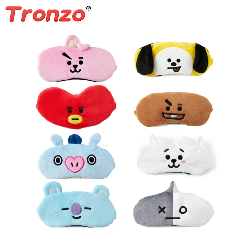 

Tronzo Bangtang Boys Kawaii Eye Mask BTS Chimmy Rj Tata Cooky Shooky Koya Sleep Mask Good Quality Gift For Girl Wholesale