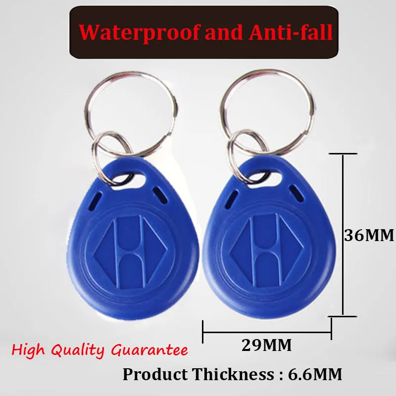 50pcs 13.56MHz IC M1 Keyfobs Tags Access Control RFID Key Finder Card Token Attendance Management Keychain ABS Waterproof
