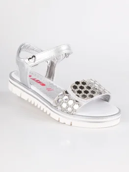 

ACE silver sandals with tears and rhinestone