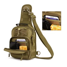 Deporte al aire libre Táctico Militar de Nylon Solo Hombro de la Honda Bolsa Pecho Paquete Bolsa de Camping mochila de Senderismo Escalada Mochila Unisex Adultos