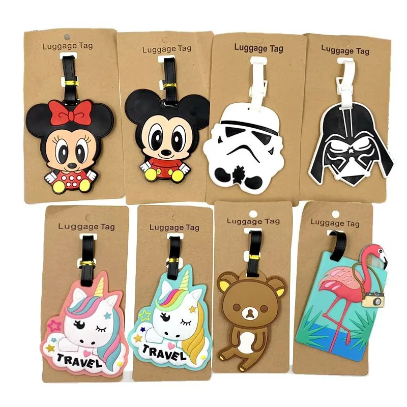 

Travel Accessories Cartoon Minnie Star Wars Silica Gel Luggage Tags Suitcase ID Addres Holder Baggage Boarding Portable Label