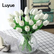 31pcs lot Tulip Artificial Flowers Wedding Decor Simulation Bride Bouquet pu Calla Real Touch Flores Para