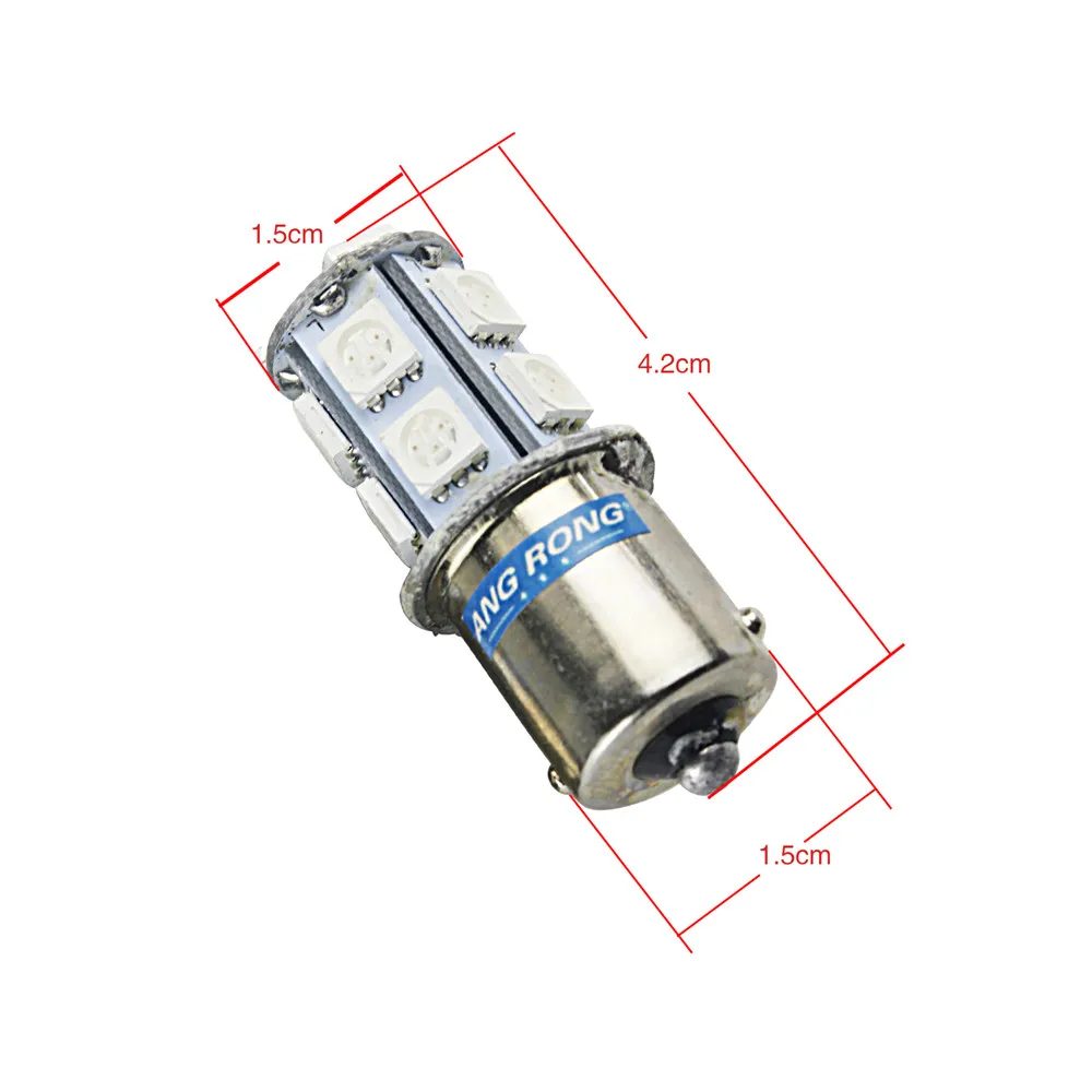 ANGRONG 2 шт. 1156 BA15s R10W 13 SMD светодиодный фонарь бокового свечения сигнала поворота Стоп лампочка для фонарей стоп-сигналов красный