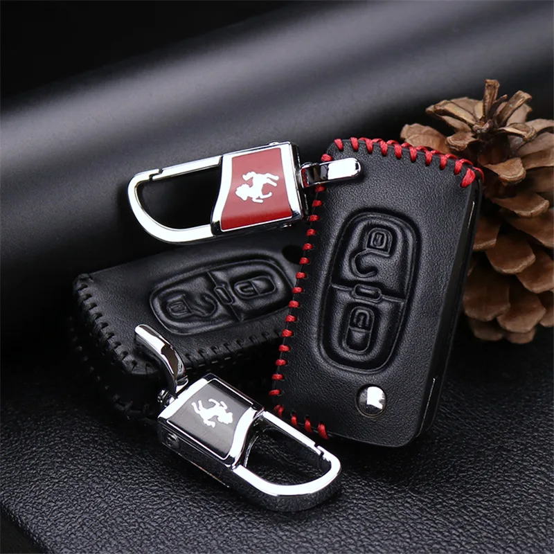KUKAKEY чехол для автомобильного ключа из натуральной кожи Citroen C2 C3 C4 Picasso Xsara C5 C6 C8 с