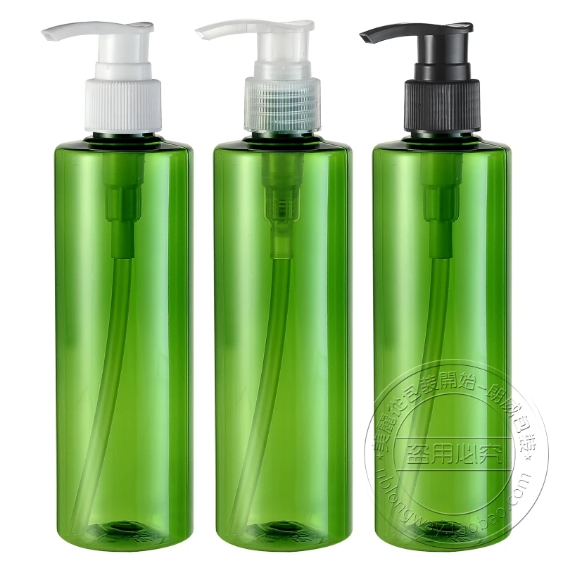 250ML Green Flat Shoulder Lotion Pump Bottle,Empty Shampoo Bottle