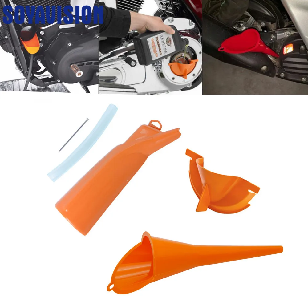 

Motorcycle Primary Case Oil Fill Funnel Drip-Free Oil Filter Funnel For Harley Touring Road King for Dyna Softail Sportster XL