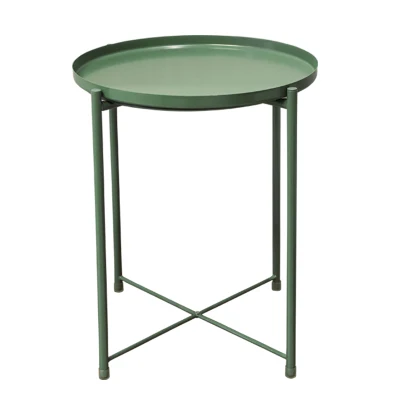 Скандинавский стиль современный металлический круглый поднос маленький чайный столик журнальный столик диван сторона гостиная углеродистая сталь простая элегантная мебель - Цвет: Green