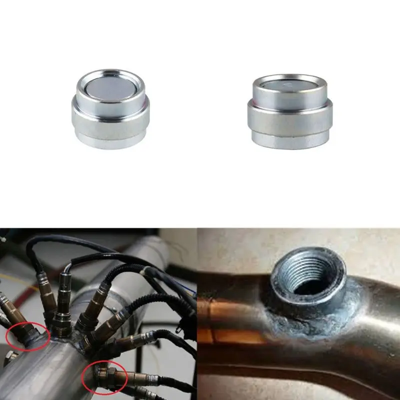 

2PCS/Set O2 Oxygen Sensor Weld On Bung & Plug Wideband Nut & Cap Kit Stepped Nut Adapter #401