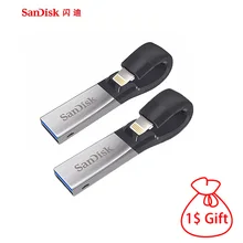 SanDisk USB 3.0 Flash Drive SDIX30N 256GB 128GB 64GB 32GB 16GB Pen Drives double interface Pen Drive for iPhone iPad iPod APPLE