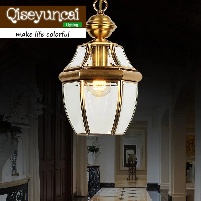 

European style lamp copper lighting American small chandelier aisle lights lamp porch lamp Yang garden lighting lamp