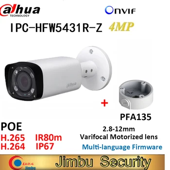 

Dahua 4MP IP bullet Camera IPC-HFW5431R-Z and PFA135 bracket IR80m H.265 POE varifocus lens with 2.8~12mm Motorized Zoom