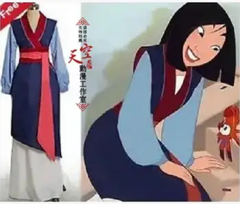 

Cute Unicorn Princess Mulan Cosplay Costume custom made blue dress girls clothes anime Outfit Uniform for Women Kids Costume