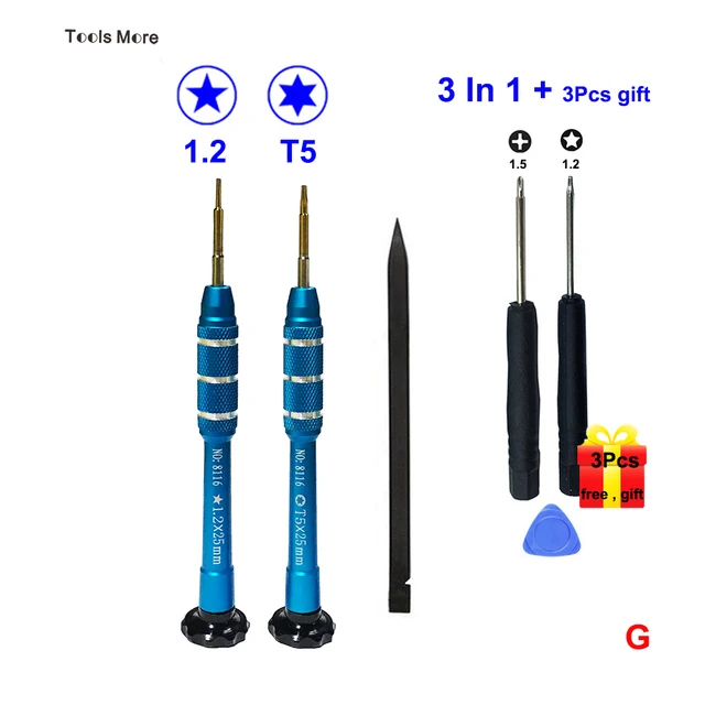 3Pcs 5-Point 1.2 P5 Torx T5 Screw Driver Set for Apple MacBook Air & Macbook pro Repair Tool Kit With Gift