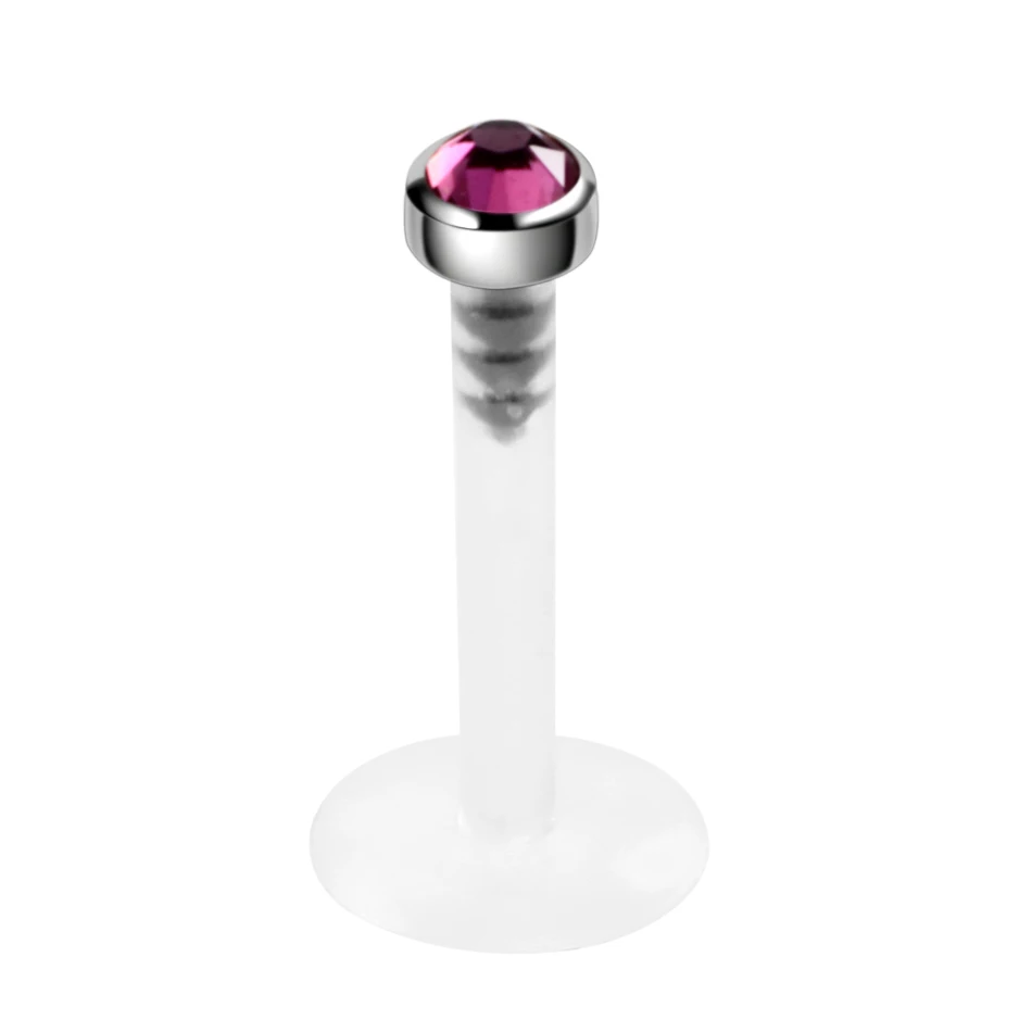 1PC G23 Titanium Bioplast Flexible Labret Stud Lip Piercing Rings 16g Ear Cartilages Tragus Helix Piercing Fashion Girls Jewelry 