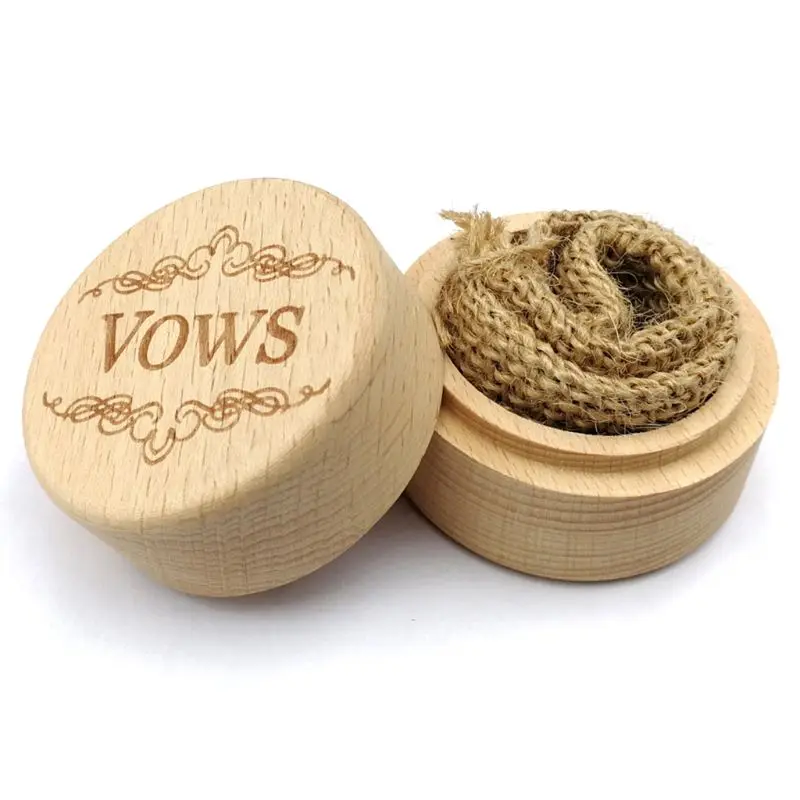 

Personalized Engraving Rustic Wedding Wooden Ring Box Jewelry Trinket Storage Container Holder Custom Vows Rings Bearer
