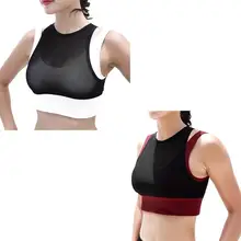 Спортивные без стальных колец противоударное Спортивное нижнее белье женское Сетчатое трикотажное сшивание увеличенный уплотненный дышащий Фитнес Топ