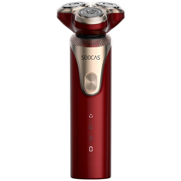 S3 red Xiaomi SOOCAS S3 электробритва электрическая бритва 3 режущие головки для сухого влажного бритья Smart USB перезаряжаемая Водонепроницаемая бритва для мужчин youpin - Цвет: S3 red