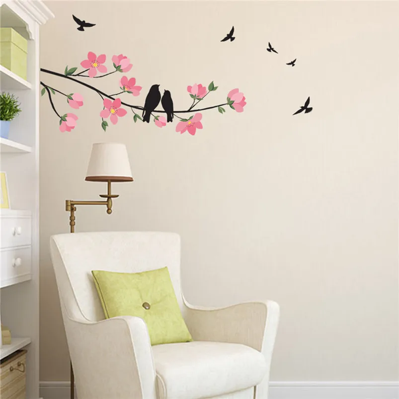 DIY Bird Tree Stickers Muraux Mobile Creative Wall Stickers Home Decoration Room Office Adesivo De Parede 30FY2005