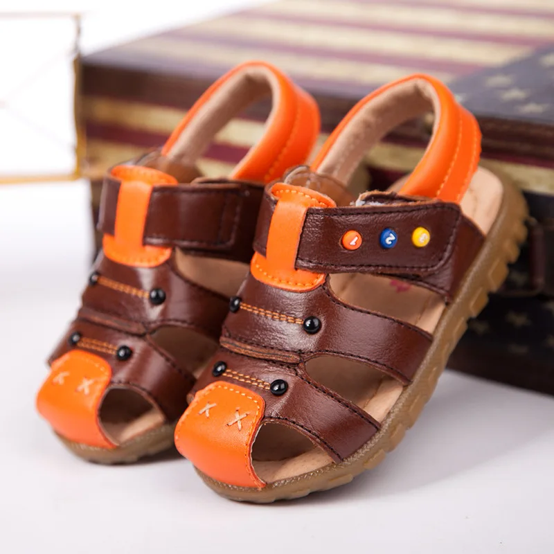 Детская обувь сандалии г. детская кожаная обувь для мальчиков модные сандалии для малышей обувь летние сандалии Детская воловья кожа