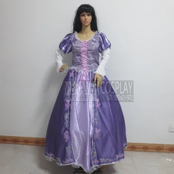 

Free shipping Tangled Rapunzel princess Cosplay Costume deluxe edition