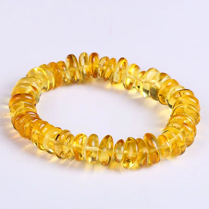 

JIUDUO Unique super burst 100% Natural amber Kim Pui multi-treasure hand string bracelet lady genuine noble grade special BT020