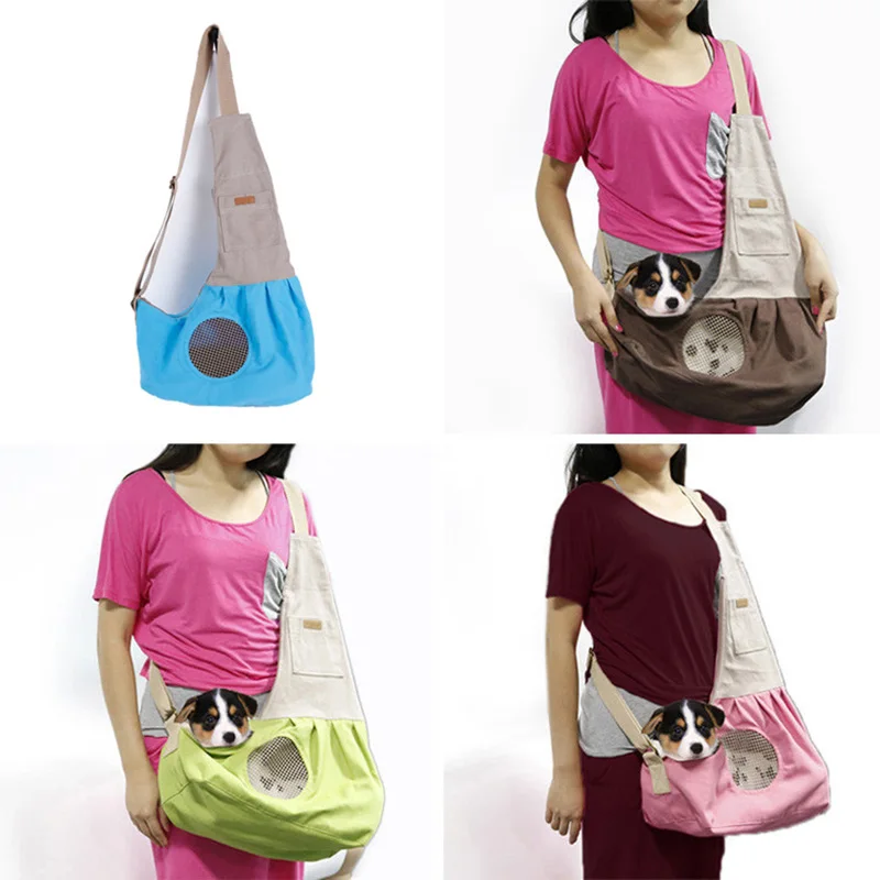 Pet Mesh Carrier Dog Puppy Bag Sling Travel Outdoor Tote Shoulder Backpack Breathable Goods Cat Carrying Accessories PL5030 (6)