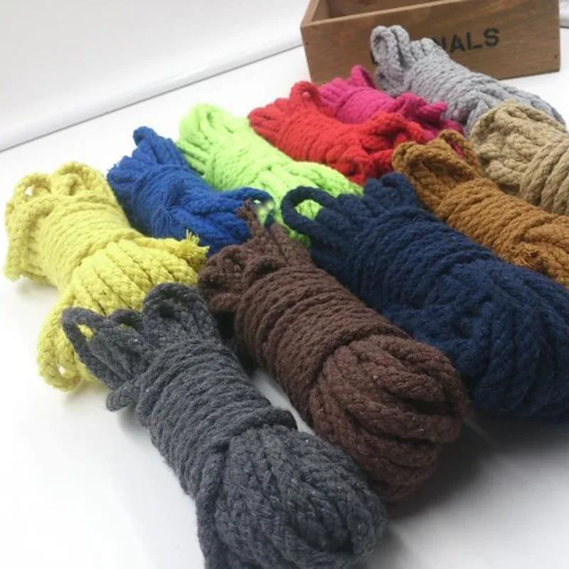 

8mm 80yards/lot DIY Handmade 100% Cotton Rope Woven Cotton Cord/String for Diy Accessories Bag Craft Projects 9 color