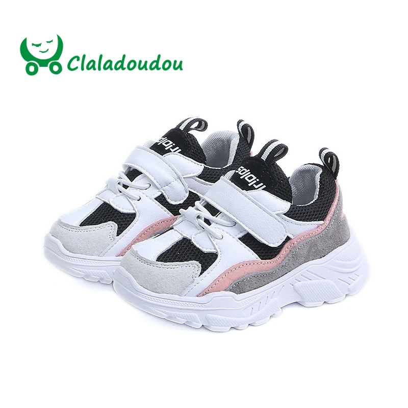 

Claladoudou 13.5-15.5CM 2019 Spring Genuine Leather Kids Sneakers Anti-slip Toddler Causal Shoe Black Red Patch Baby School Shoe