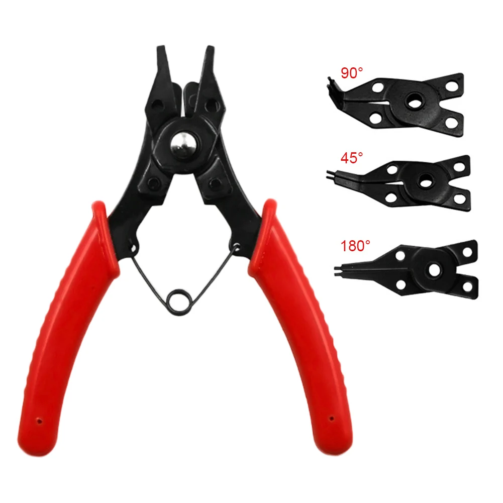 

Spring Pliers Clamp Circlip 4 In 1 Angled Tong Head Hand Tools For Car Auto Repairing --M25