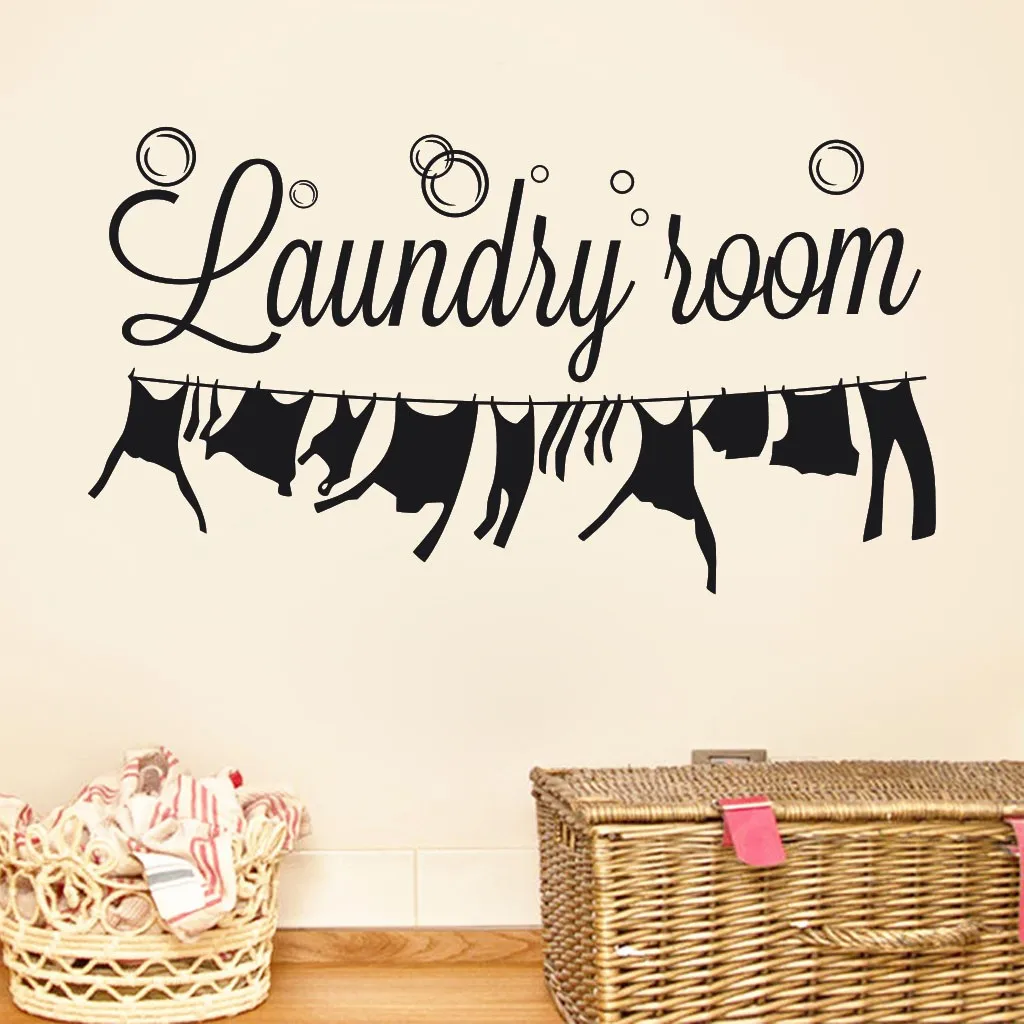 

Laundry Room Wall Sticker Home Decor Wall Sticker Decal Bedroom Vinyl Art Mural vinilos decorativos para paredes stickers muraux