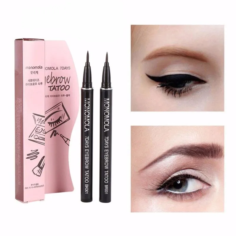 

Waterproof Natural Eyebrow Pen Eye Brow Tint Makeup Three Color Eye Pencil Brown Long Lasting Cosmetic Brush TSLM1