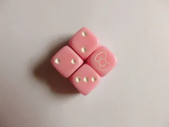 

Free shipping 14mm super cute cartoon round corner Hello Kitty bowknot dice for board game and card game accessories