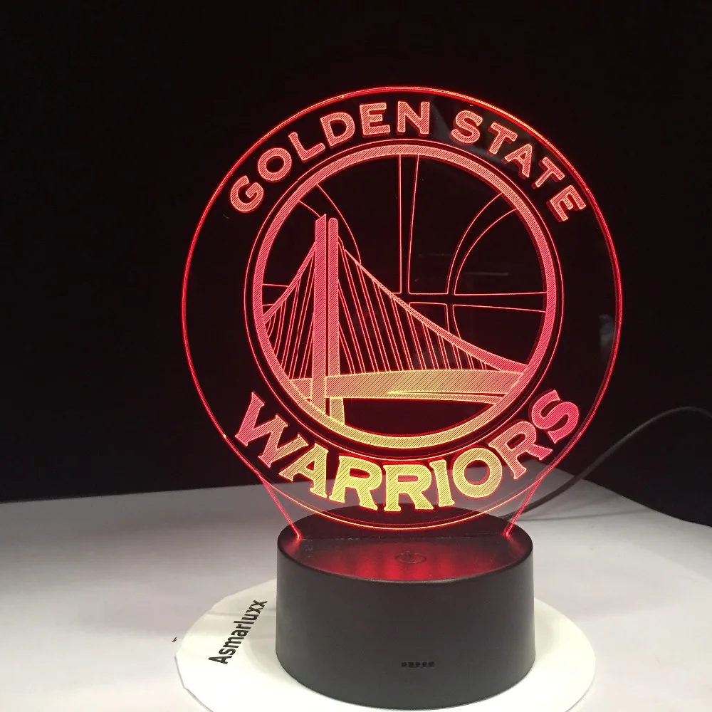 

NBA Golden State Warriors 3D LED Night Light 7 Colors Changing Sleeping Table Desk Lampe Lamp Bedroom Sports Fans Decor Gift
