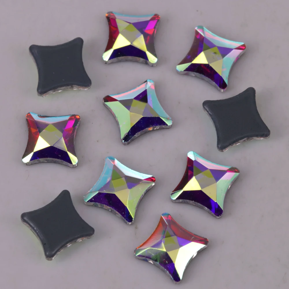 

Free Shipping! Lead Free 6mm Crystal AB Starlet Iron On Crystal Stones / Flat Back Hotfix Rhinestones