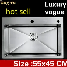 Квартира Роскошная кухонная ручная раковина одинарная мойка многофункциональная 304 нержавеющая сталь Горячая 550x450 мм