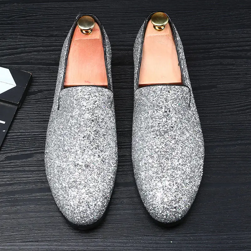 Black Ouro silver Superstar Tamanho Lantejoulas Mens gold Sapatos Casamento Boate on Slip 48 Bares 38 Moda Festa Casuais Grande De Mocassins wpCUwS