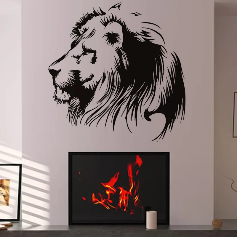 Home Décor Lion rugit Autocollant Mural Amovible Poster PVC Autocollant Vinyle Style
