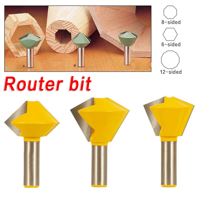 

1/2 Shank Multilateral Knife Bird Mouth Interface Knife Groove Router Cutter Woodworking Tool