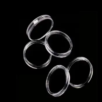 

10pcs/pack Transparent Coin Capsules Crafts Containers Storage/Collection Boxes Holders Diameter 19/23/25/30mm Round
