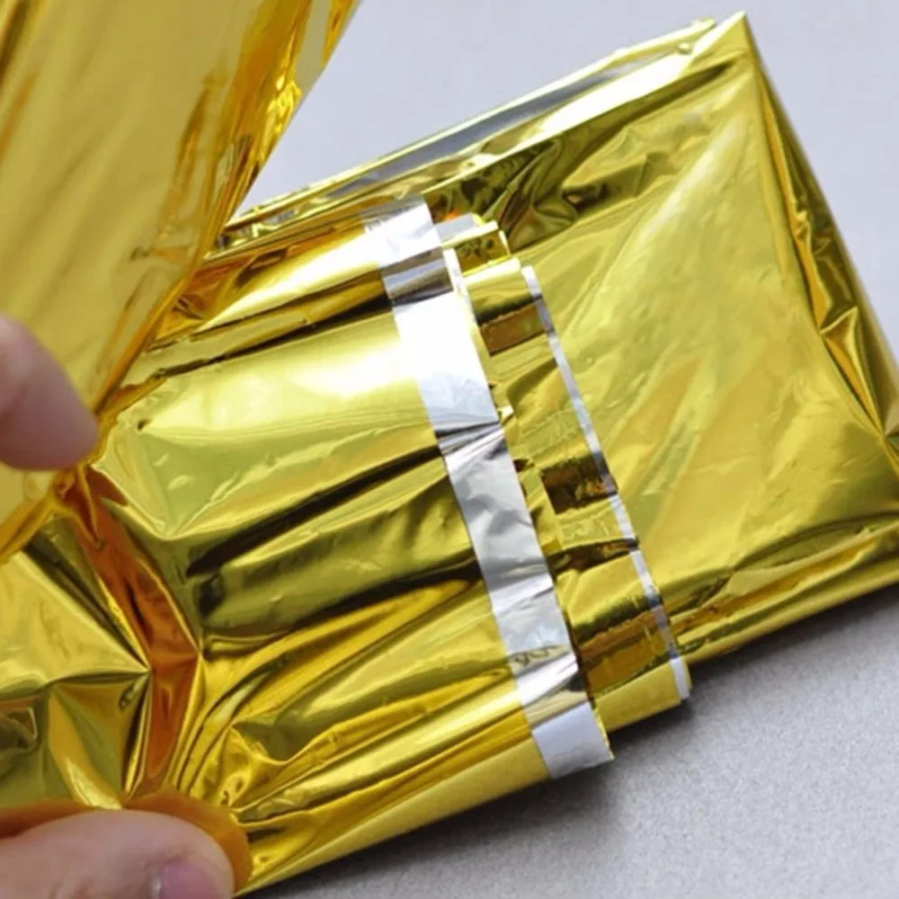 Emergency Rescue Blanket Camping Survival First Aid Military Rescue Kit Hiking Outdoor Thermal Blanket Windproof Waterproof Foil