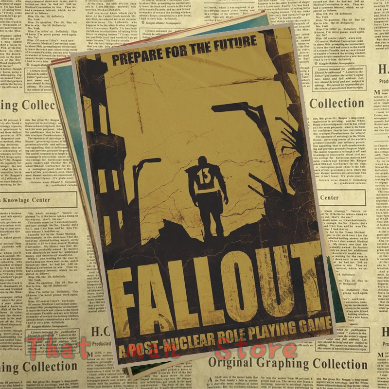 Fallout 3 4 игровой Плакат Украшение для домашнего интерьера крафт-игра плакат рисунок core наклейки на стену 42*30 см - Цвет: Фиолетовый
