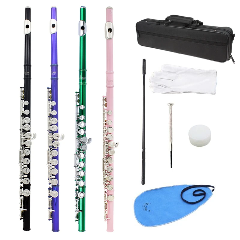 

SLADE Cupronickel CTone 16 Closed Holes Concert Band Flute for Student Beginners 4 Colors Available