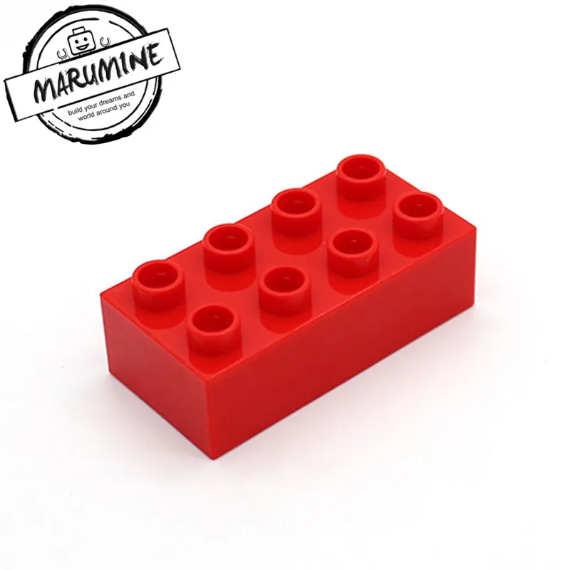 MARUMINE, большие кирпичи, 2x4, Duplo, блок, 30 шт./лот, классический набор, Обучающие игрушки, подарок для детей, сделай сам, набор строительных кирпичей - Цвет: Красный