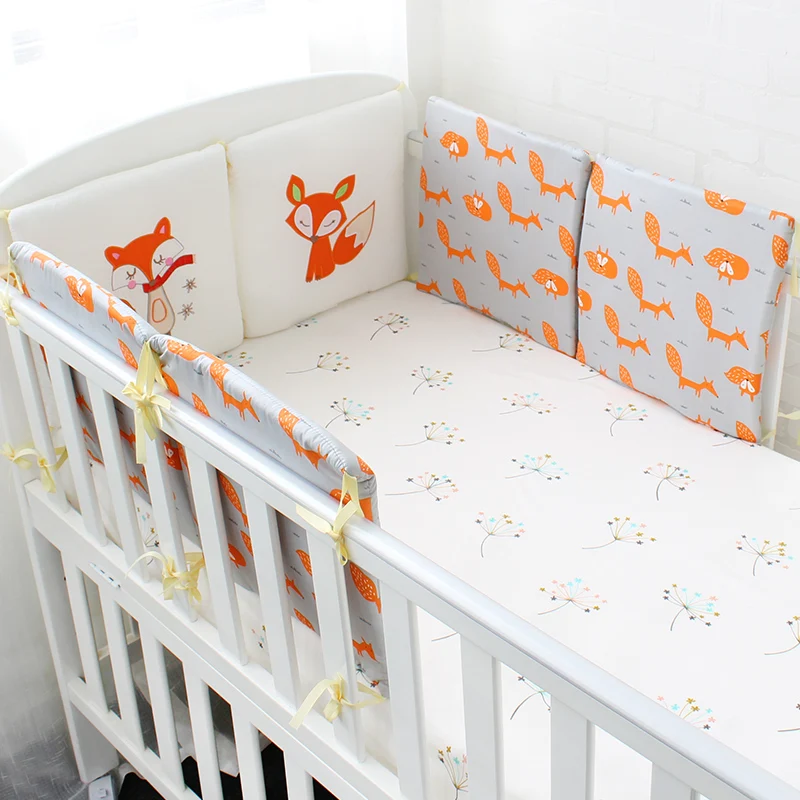 Harga 6 Pcs Pack Baby Bed Bumper Balita Tempat Tidur Pelindung Tempat Tidur Anak Di Sekitar Lembut Cot Crib Bumper untuk Bayi