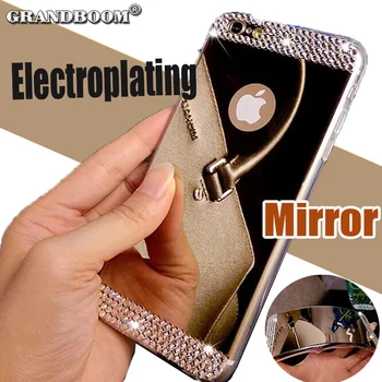 

1000pcs Bling Diamond Mirror TPU Soft Case For iPhone XS Max XR X 8 7 6 6S Plus 5 5S SE Luxury Gitter Ultra Thin Silicone Cover