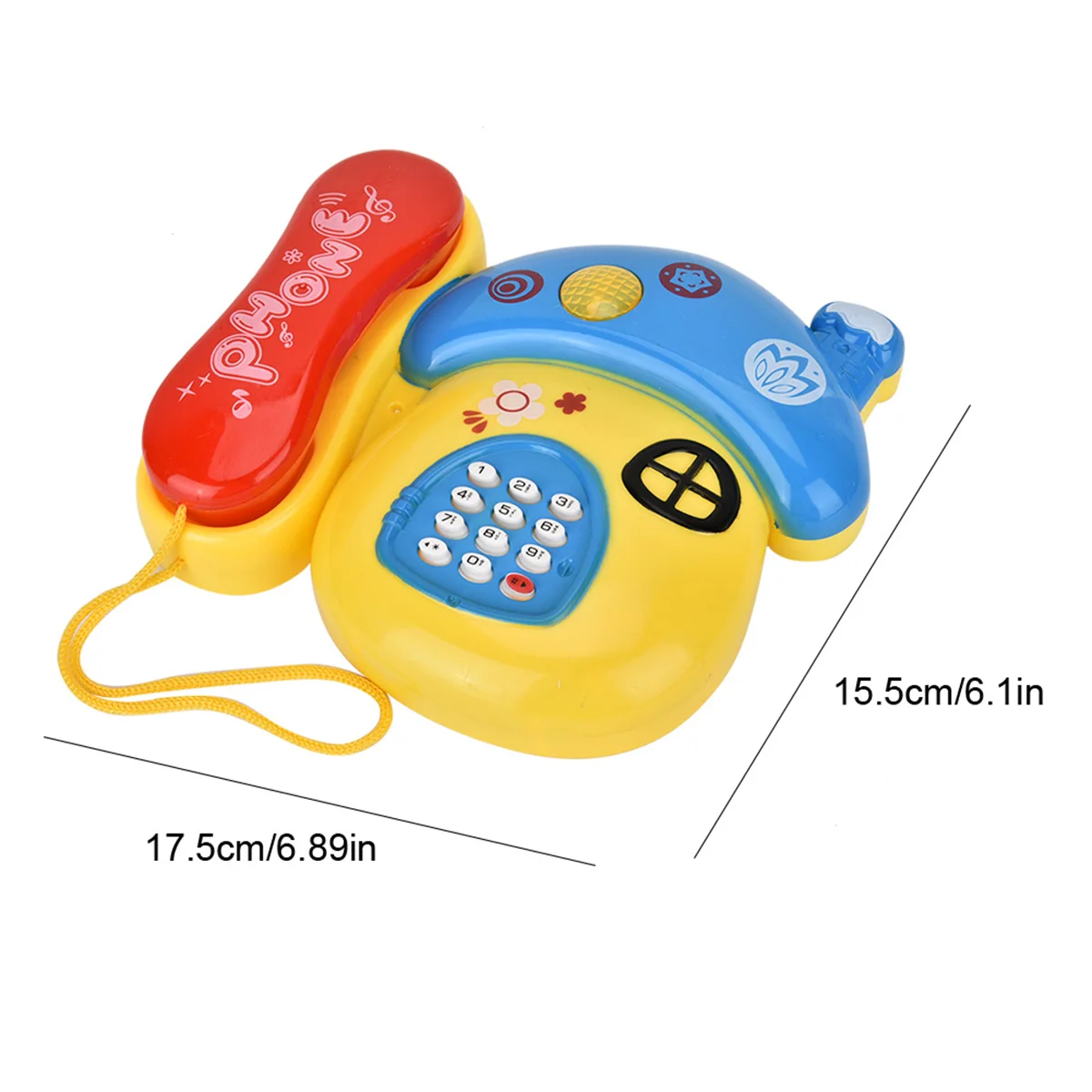 0-12 Months Baby Toys Sound Light Early Childhood Cartoon Mushrooms Telephone Children Musical Electronic Toy Phone Random Color