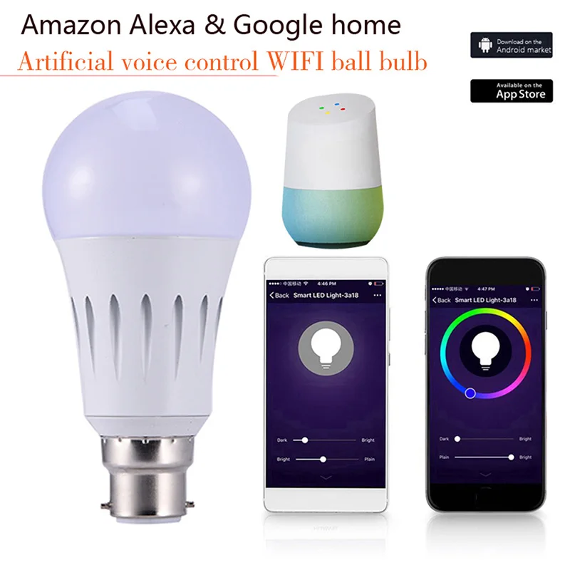 

Wifi Bulb LED Smart Bulb Varying Dimmable Light Voice Remote Control Works with Amazon Google JA55
